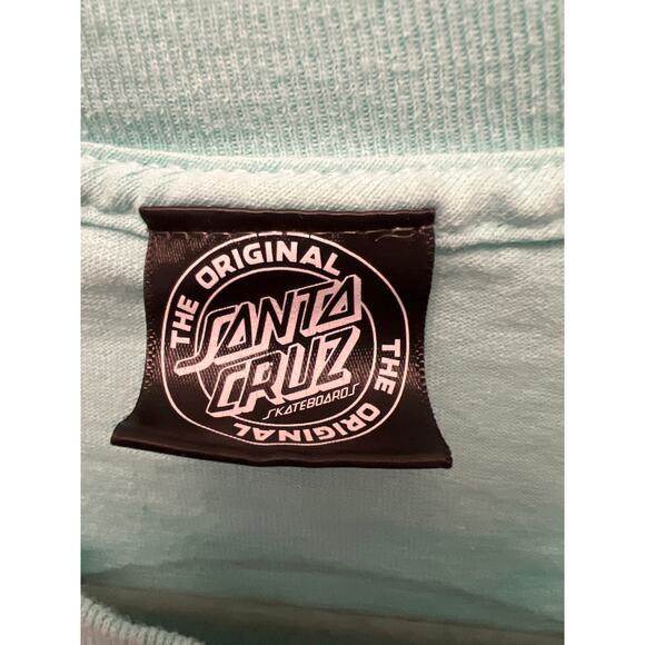 Santa Cruz Men’s Long Sleeve Relaxed Classic Dot Pullover Skate Shirt Sz L Green - Picture 3 of 4